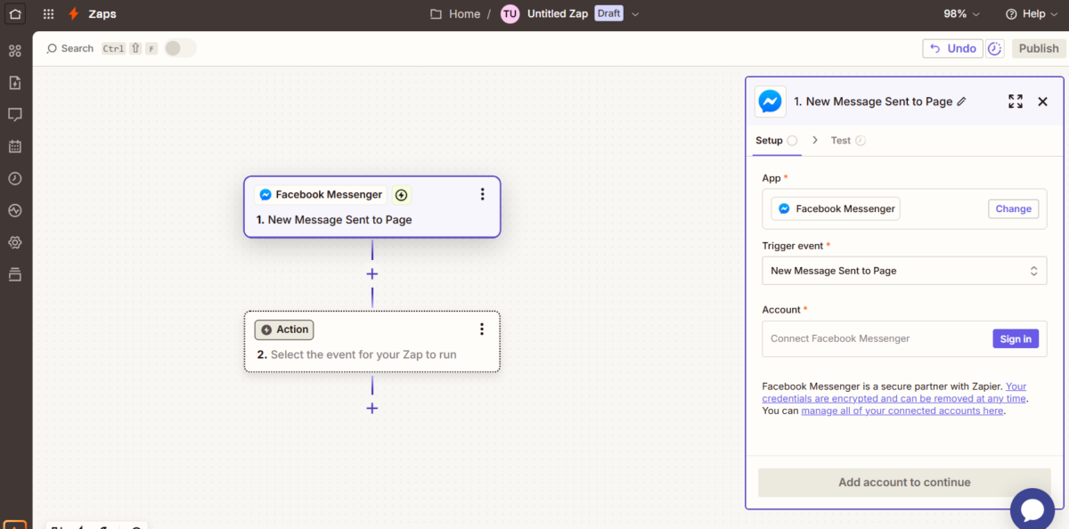 Setup Zapier