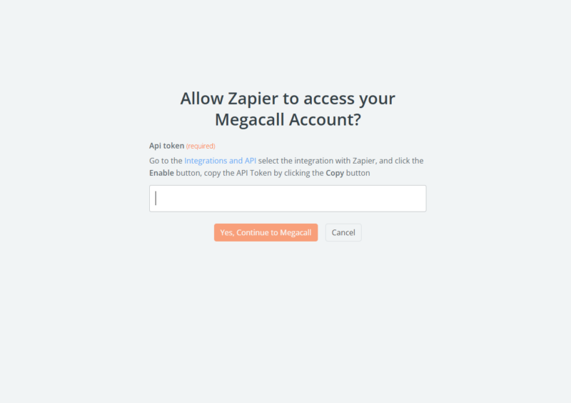 Megacall and Zapier