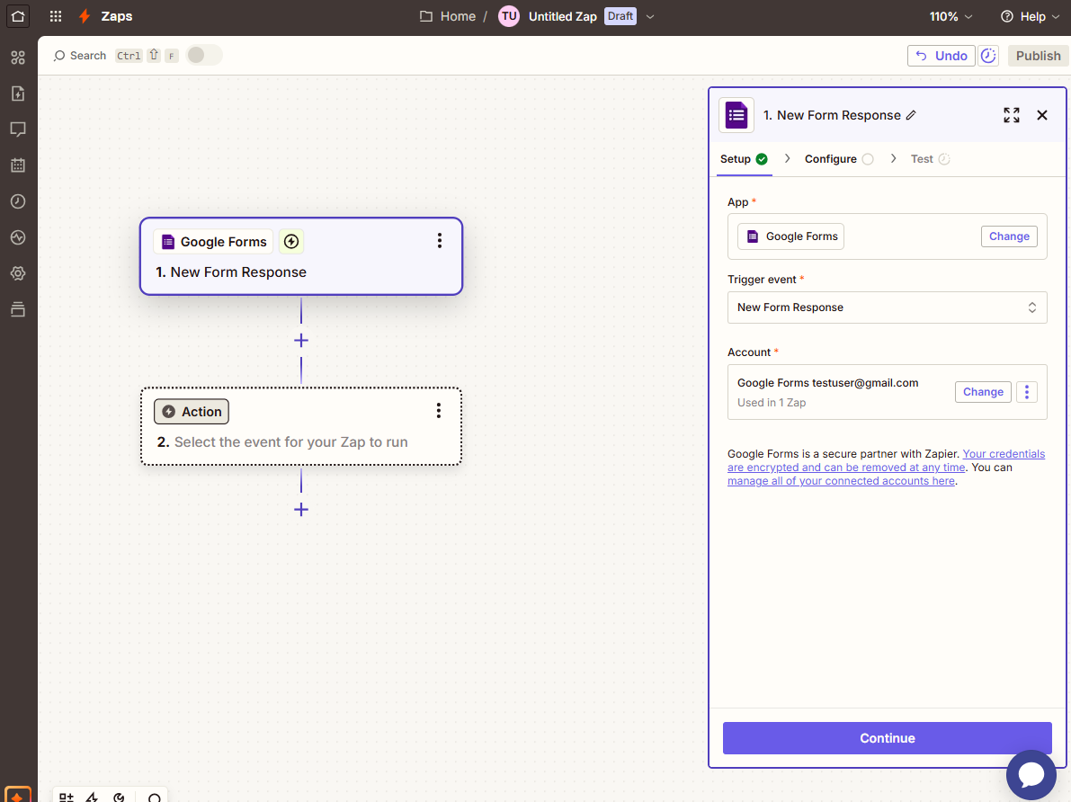 Zapier account