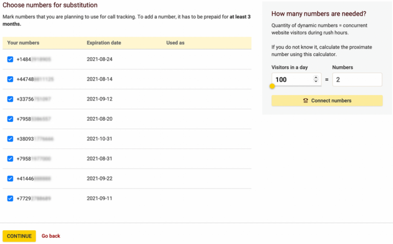 Call tracking Megacall