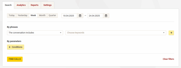 Speech analytics Megacall