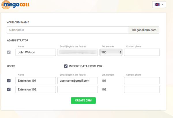 Megacall CRM Wizard
