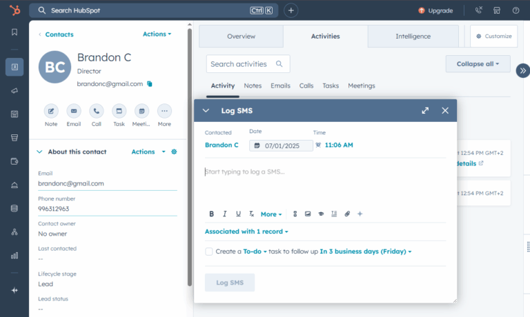 Megacall integration HubSpot