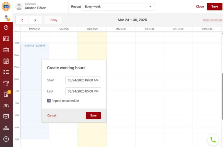 Schedule Megacall CRM