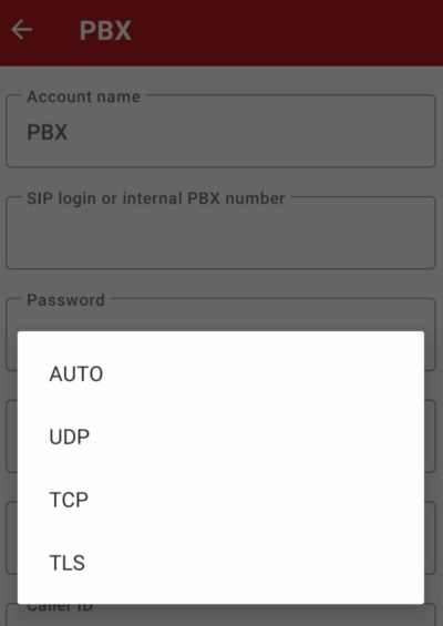 Settings Megacall app for Android