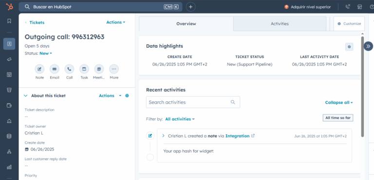Megacall integration HubSpot
