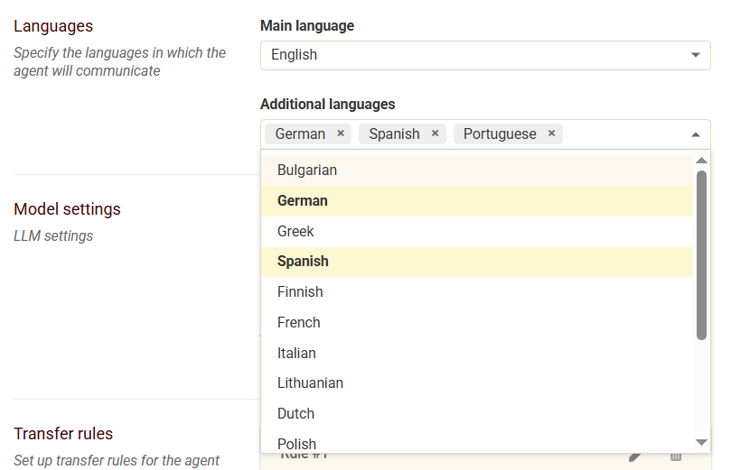 languages ai voice agent