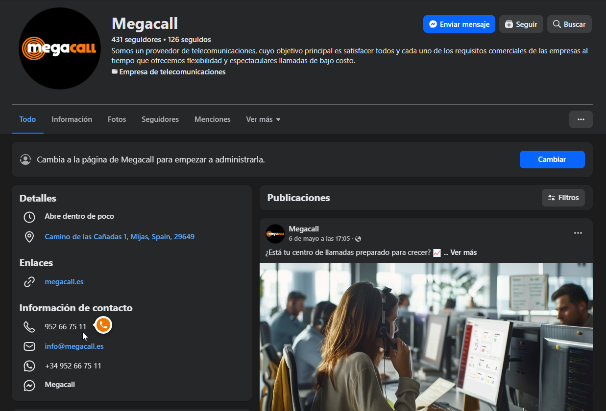 Automatic detection of phone numbers on a web page with the call icon